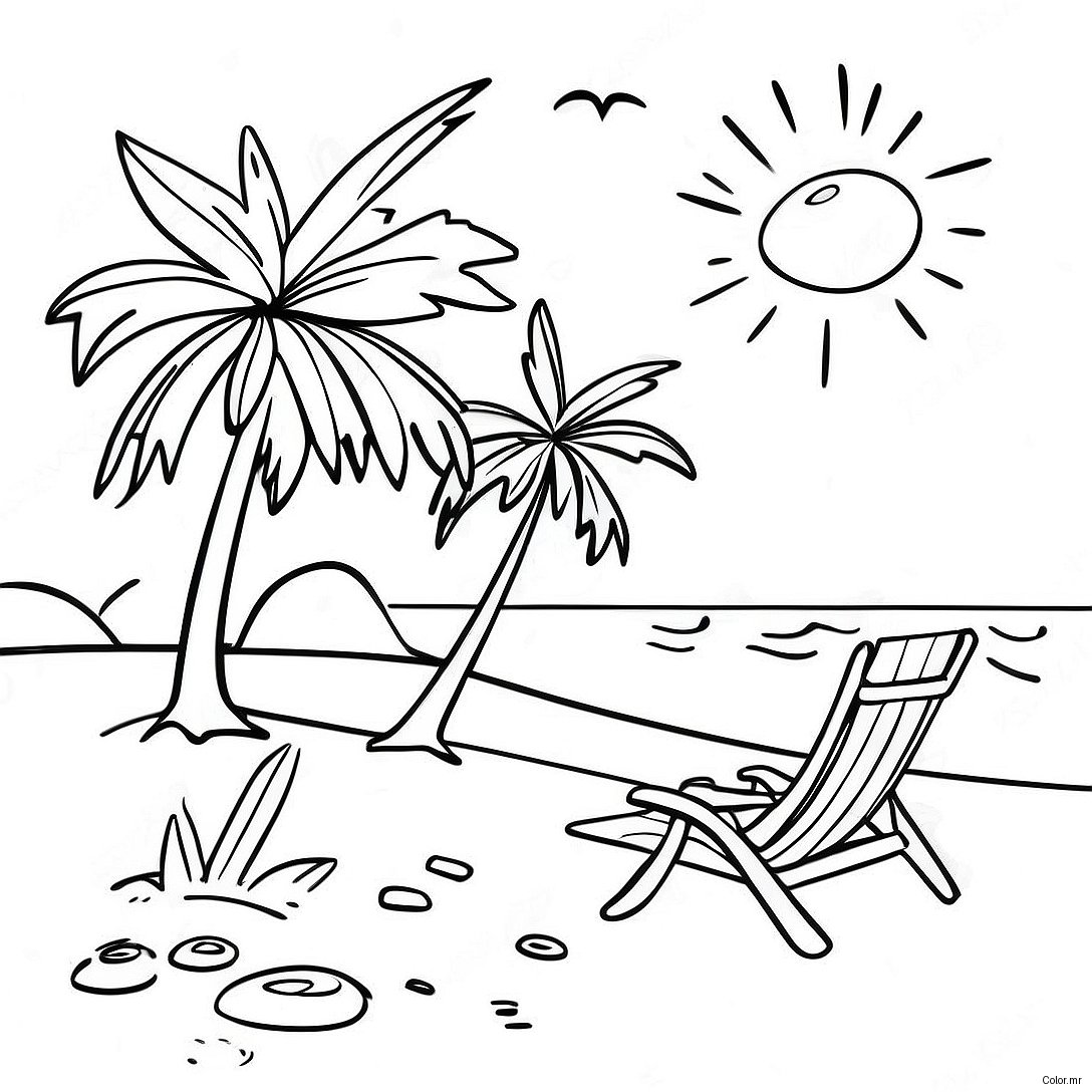Colorful Dominican Republic Beach Scene Coloring Page 28947 26175