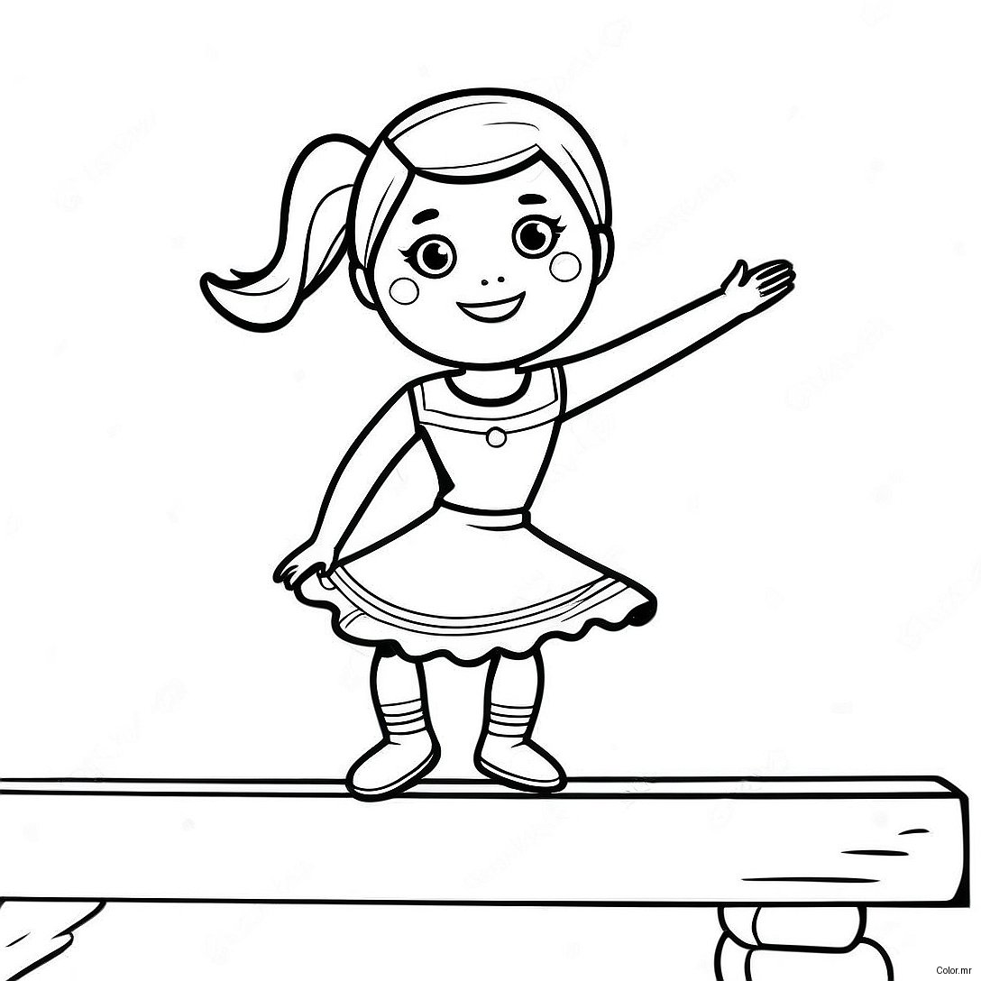 Elegant Gymnastics American Girl Doll Balancing On A Beam Coloring Page 43193 35954