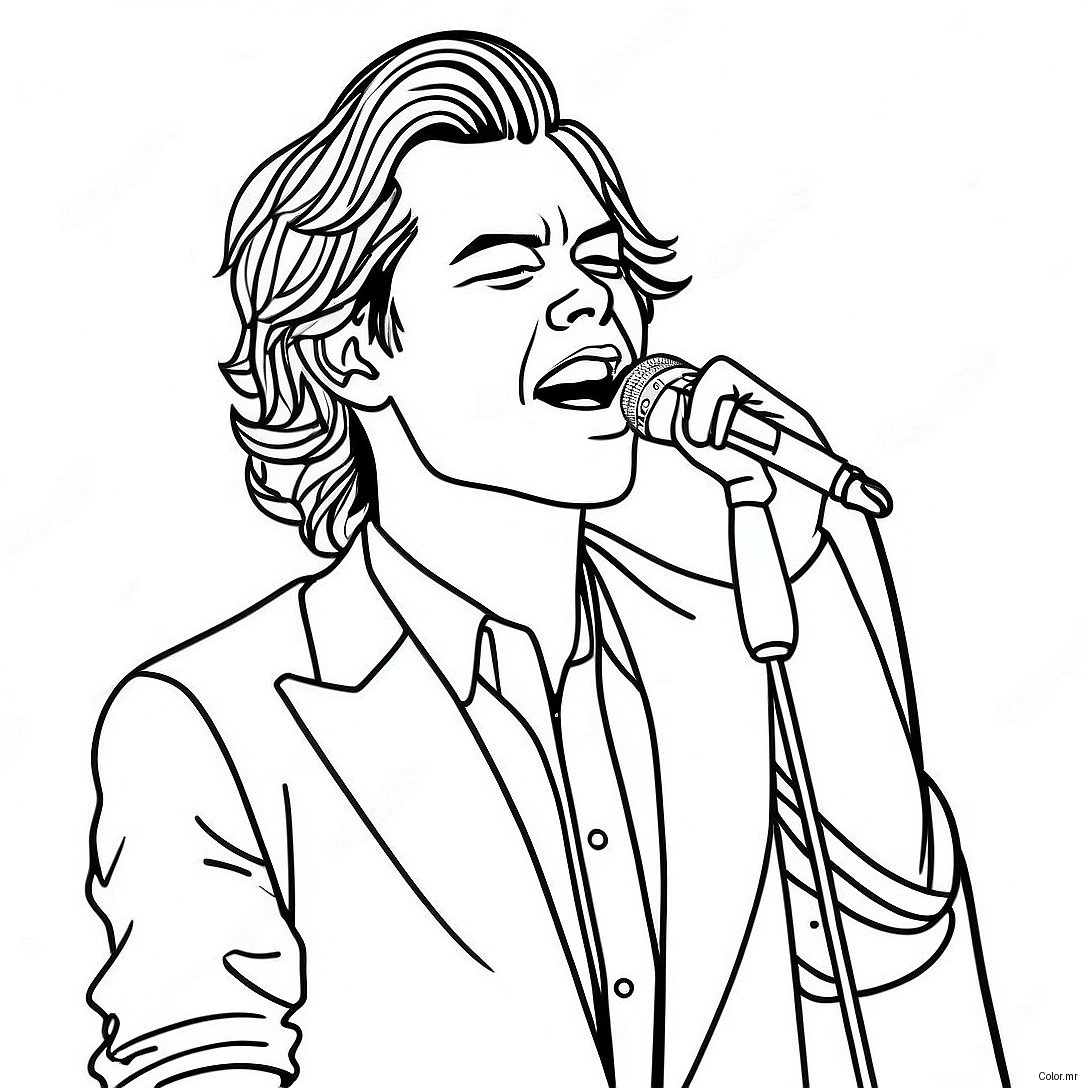 Harry Styles Singing On Stage Coloring Page 26267 24086