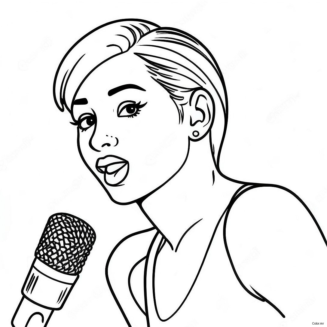 Miley Cyrus Singing On Stage Coloring Page 21613 20045