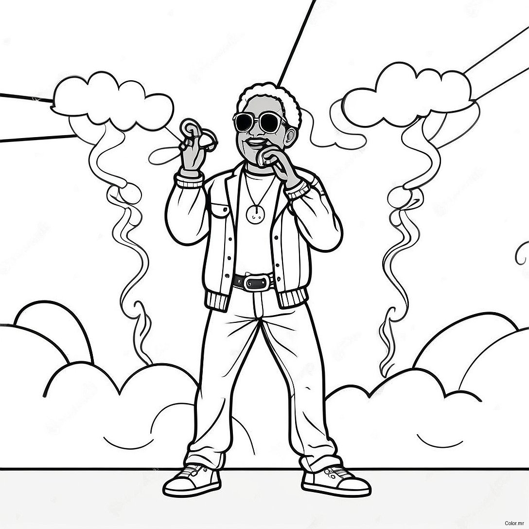 Pop Smoke Performing On Stage Coloring Page 45584 37860