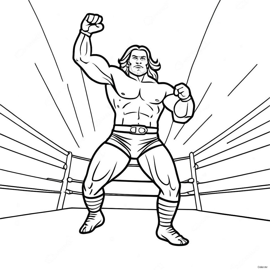 Thick Lined Wwe Wrestler Jumping On Opponent Coloring Page 36705 30587