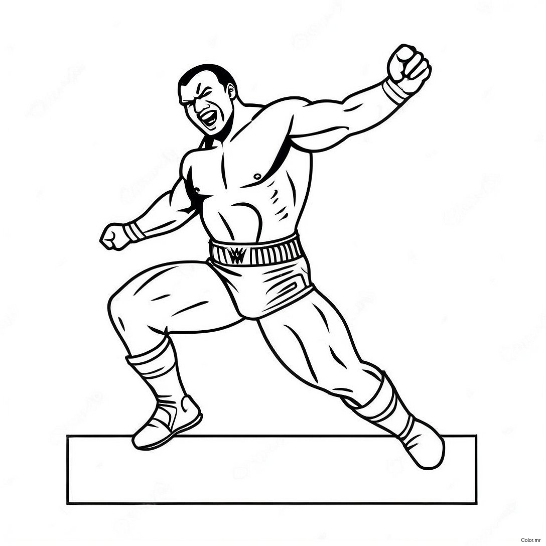 Wwe Wrestler Jumping On Opponent Sticker Coloring Page 16362 13801