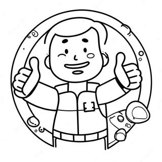 Vault Boy Tummar Upp Malarbild 10347-8503