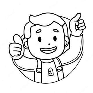 Vault Boy Tummar Upp Malarbild 10347-8504