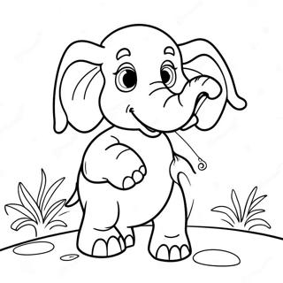 Lekfull Berusad Elefant Farglaggningssida 10498-8616