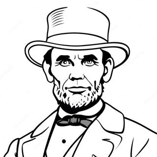 Abraham Lincoln I En Hog Hatt Malarbild 10758-8821