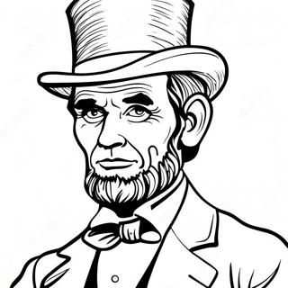 Abraham Lincoln I En Hog Hatt Malarbild 10758-8822