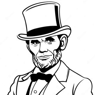 Abraham Lincoln I En Hog Hatt Malarbild 10758-8824