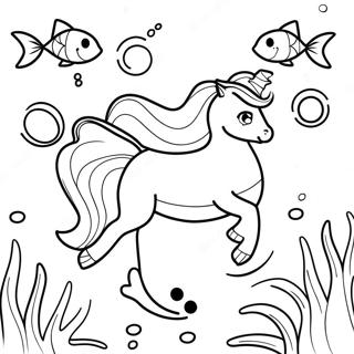 Glittrande Einhorn Sjojungfru Underwater Scene Malarbild 11348-9303