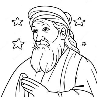 Abraham Med Stjarnor Malarbild 11358-9309