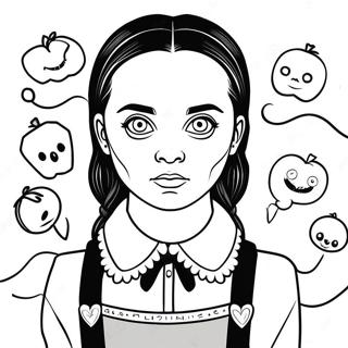 Skrammande Wednesday Addams Malarbild 11448-9382