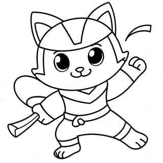 Aventyrlig Katt Ninja I Aktion Malarbild 12198-10157