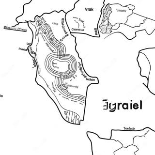 Karta Over Israel Malarbild 12617-10498