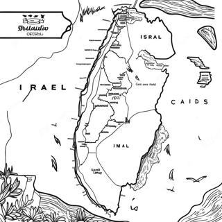 Karta Over Israel Malarbild 12617-10499