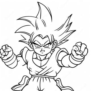 Goku I Episk Stridsstallning Malarbild 13188-10953