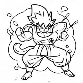 Goku I Episk Stridsstallning Malarbild 13188-10955