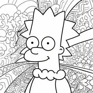 Psykedelisk Bart Simpson Med Groovy Monster Malarbild 13438-11156