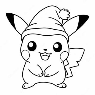 Pikachu I Tomtens Hatt Malarbild 14139-11716