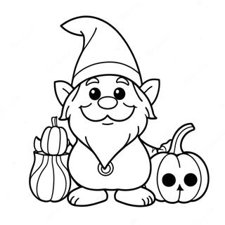 Rolig Halloween Tomte Med Pumpa Malarbild 14830-12258