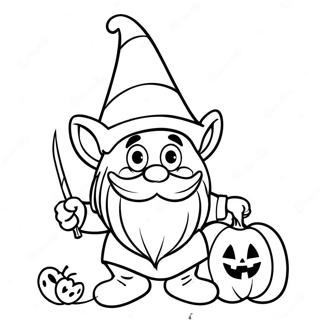 Rolig Halloween Tomte Med Pumpa Malarbild 14830-12259