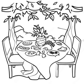 Tu Bishvat Seder Bord Malarbild 14890-12321