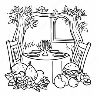 Tu Bishvat Seder Bord Malarbild 14890 12324