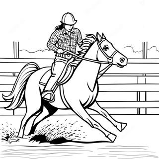 Snabb Barrel Racing Action Malarbild 14900-12329