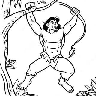 Tarzan Svanger I Lianer Malarbild 15591-13194