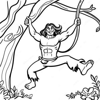 Tarzan Svanger I Lianer Malarbild 15591-13196