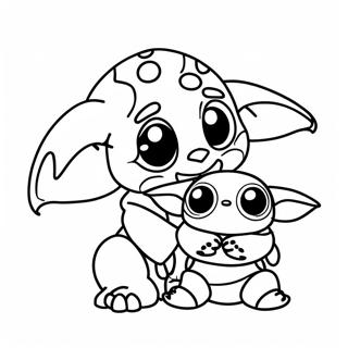 Stitch Och Baby Yoda Malarbild 15660-13248