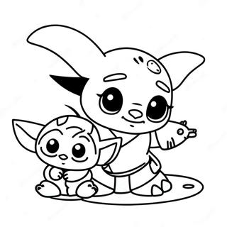 Sot Stitch Och Baby Yoda Malarbild 15661-13251