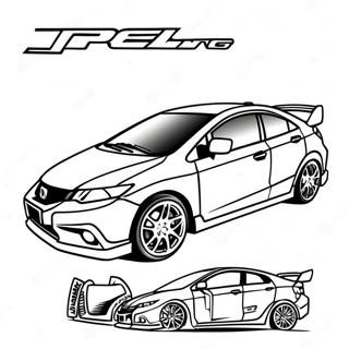 Sportig Honda Civic Racing Malarbild 15922-13450