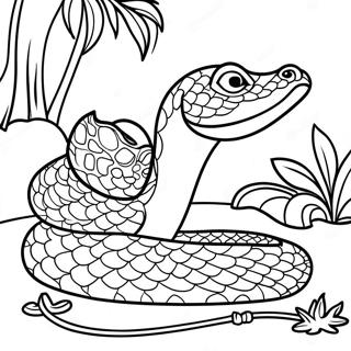 Realistisk Anaconda I Djungeln Malarbild 16332-13777