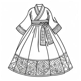 Traditionell Koreansk Hanbok Malarbok 17405-14618