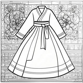 Traditionell Koreansk Hanbok Malarbok 17405-14619