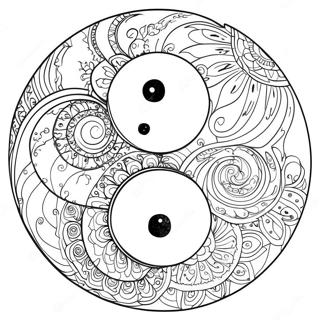 Invecklad Yin Yang Design Malarbild 17565-14748