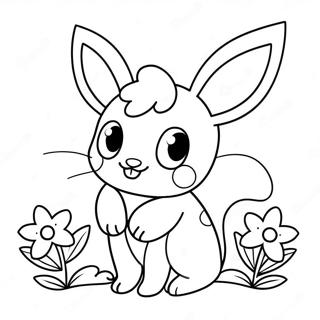 Sot Sylveon Med Blommor Malarbok 17636-14793