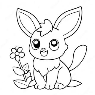 Sot Sylveon Med Blommor Malarbok 17636-14795