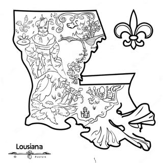 Louisiana Stat Karta Malarbild 18095-15158