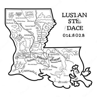 Louisiana Stat Karta Malarbild 18095-15160