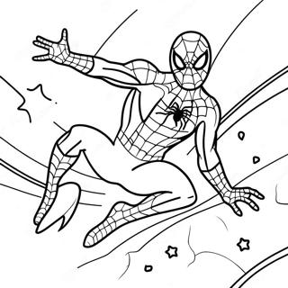 Spiderman I Rymden Bland Oss Malarbild 19599-18330