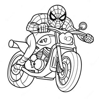 Spiderman Motorcykel Farglaggningssida 19978-18631