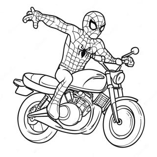 Spiderman Aker En Cool Motorcykel Farglaggningssida 19979-18633