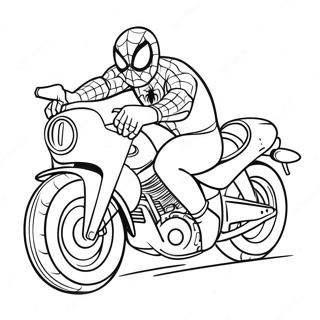 Spiderman Aker En Cool Motorcykel Farglaggningssida 19979-18634