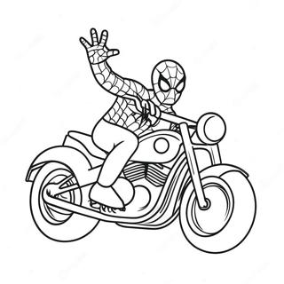 Spiderman Aker En Cool Motorcykel Farglaggningssida 19979-18636