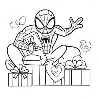 Spiderman Med Valentinsgavor Malarbild 20362-18913