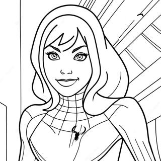 Gwen Stacy I Spider Man Kostym Farglaggningssida 21023-19433