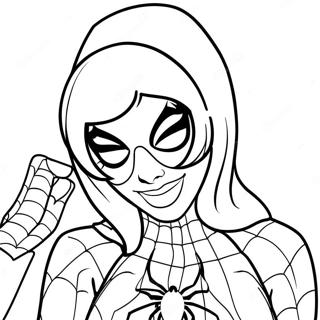 Gwen Stacy I Spider Man Kostym Farglaggningssida 21023-19436