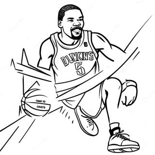 Kevin Durant Dunkar Basketboll Malarbild 21453-19773